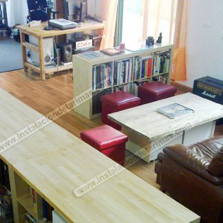 foto de loft con tarima multicapa de iroko