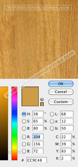 Color de la tarima multicapa de iroko