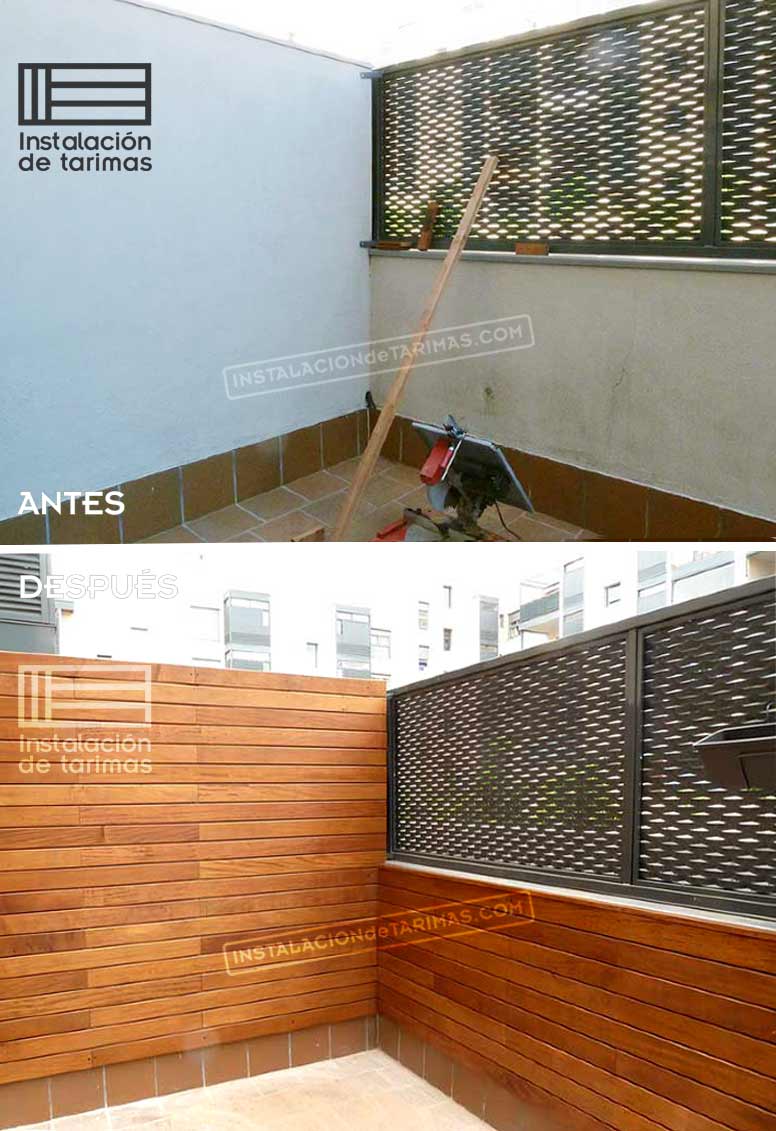 Tipos de lambriz o revestimiento de pared con friso de tarima "cladding" con grapia